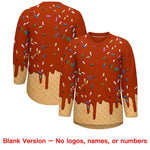 Custom Dark Orange Light Blue Ice Cream Pattern Personalized V-Neck Hockey Jersey | BuyFootballJersey