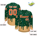 Custom Green Orange Ice Cream Pattern Personalized V-Neck Hockey Jersey | BuyFootballJersey