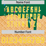 Custom Kelly Green Gold Ice Cream Pattern Personalized V-Neck Hockey Jersey | BuyFootballJersey