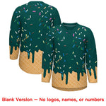 Custom Midnight Green Gold Ice Cream Pattern Personalized V-Neck Hockey Jersey | BuyFootballJersey