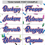 Custom White Royal Blue Ice Cream Pattern Personalized V-Neck Hockey Jersey | BuyFootballJersey