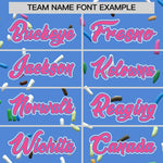 Custom Powder Blue Pink Ice Cream Pattern Personalized V-Neck Hockey Jersey | BuyFootballJersey