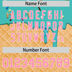 Custom Teal Light Pink Ice Cream Pattern Personalized V-Neck Hockey Jersey | BuyFootballJersey
