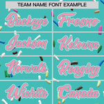 Custom Teal Light Pink Ice Cream Pattern Personalized V-Neck Hockey Jersey | BuyFootballJersey