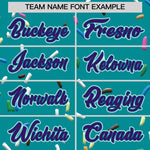 Custom Teal Purple Ice Cream Pattern Personalized V-Neck Hockey Jersey | BuyFootballJersey