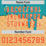 Custom Aqua Orange Ice Cream Pattern Personalized V-Neck Hockey Jersey | BuyFootballJersey