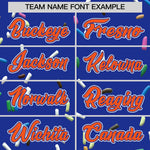 Custom Royal Blue Orange Ice Cream Pattern Personalized V-Neck Hockey Jersey | BuyFootballJersey