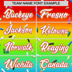 Custom Rainbow White Ice Cream Pattern Personalized V-Neck Hockey Jersey | BuyFootballJersey
