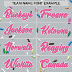 Custom Silver Pink Ice Cream Pattern Personalized V-Neck Hockey Jersey | BuyFootballJersey
