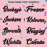 Custom Light Pink Black Ice Cream Pattern Personalized V-Neck Hockey Jersey | BuyFootballJersey