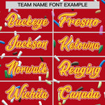 Custom Red Gold Ice Cream Pattern Personalized V-Neck Hockey Jersey | BuyFootballJersey