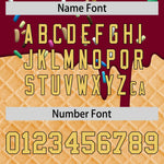 Custom Crimson Khaki Ice Cream Pattern Personalized V-Neck Hockey Jersey | BuyFootballJersey