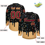 Custom Black Crimson Ice Cream Pattern Personalized V-Neck Hockey Jersey | BuyFootballJersey