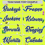 Custom Fluorescent Green Royal Blue Ice Cream Pattern Personalized V-Neck Hockey Jersey | BuyFootballJersey