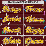 Custom Burgundy Gold Ice Cream Pattern Personalized V-Neck Hockey Jersey | BuyFootballJersey