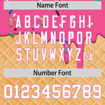 Custom Pink White Ice Cream Pattern Personalized V-Neck Hockey Jersey | BuyFootballJersey