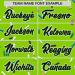 Custom Neon Green Navy Ice Cream Pattern Personalized V-Neck Hockey Jersey | BuyFootballJersey