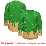 Custom Light Green Orange Ice Cream Pattern Personalized V-Neck Hockey Jersey | BuyFootballJersey