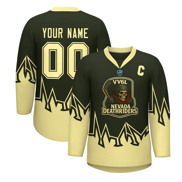 VV6L Custom NEVADA DEATHRIDERS Olive Hockey Jersey | BuyFootballJersey