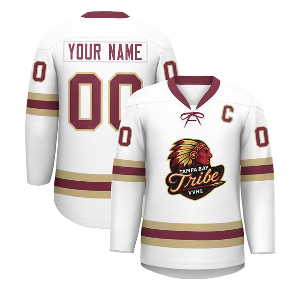 VVHL Custom TEMPA BAY TRIBE Whtie Hockey Jersey | BuyFootballJersey