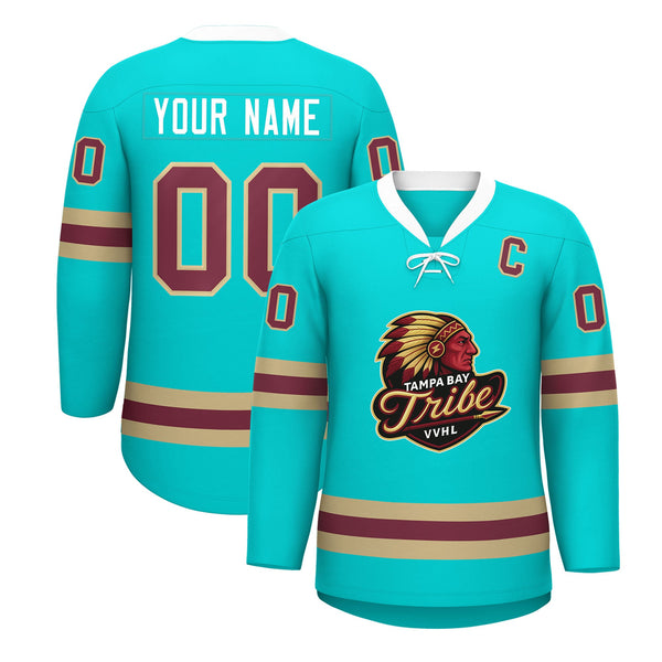 VVHL Custom TEMPA BAY TRIBE Dark Turquoise Hockey Jersey | BuyFootballJersey