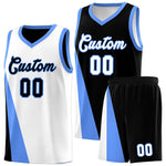 Custom White Black Slanting Two Lines Color Block Sports Uniform Basketball Jersey | BuyFootballJersey