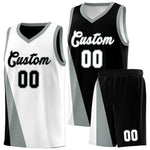 Custom White Black Slanting Two Lines Color Block Sports Uniform Basketball Jersey | BuyFootballJersey