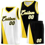 Custom White Black Slanting Two Lines Color Block Sports Uniform Basketball Jersey | BuyFootballJersey