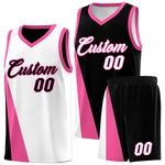 Custom White Black Slanting Two Lines Color Block Sports Uniform Basketball Jersey | BuyFootballJersey