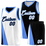 Custom White Black Slanting Two Lines Color Block Sports Uniform Basketball Jersey | BuyFootballJersey