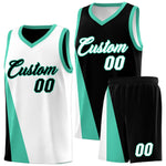 Custom White Black Slanting Two Lines Color Block Sports Uniform Basketball Jersey | BuyFootballJersey