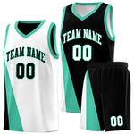 Custom White Black Slanting Two Lines Color Block Sports Uniform Basketball Jersey | BuyFootballJersey