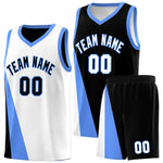 Custom White Black Slanting Two Lines Color Block Sports Uniform Basketball Jersey | BuyFootballJersey
