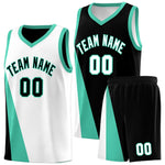 Custom White Black Slanting Two Lines Color Block Sports Uniform Basketball Jersey | BuyFootballJersey
