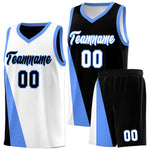 Custom White Black Slanting Two Lines Color Block Sports Uniform Basketball Jersey | BuyFootballJersey