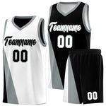 Custom White Black Slanting Two Lines Color Block Sports Uniform Basketball Jersey | BuyFootballJersey