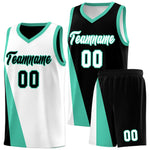 Custom White Black Slanting Two Lines Color Block Sports Uniform Basketball Jersey | BuyFootballJersey