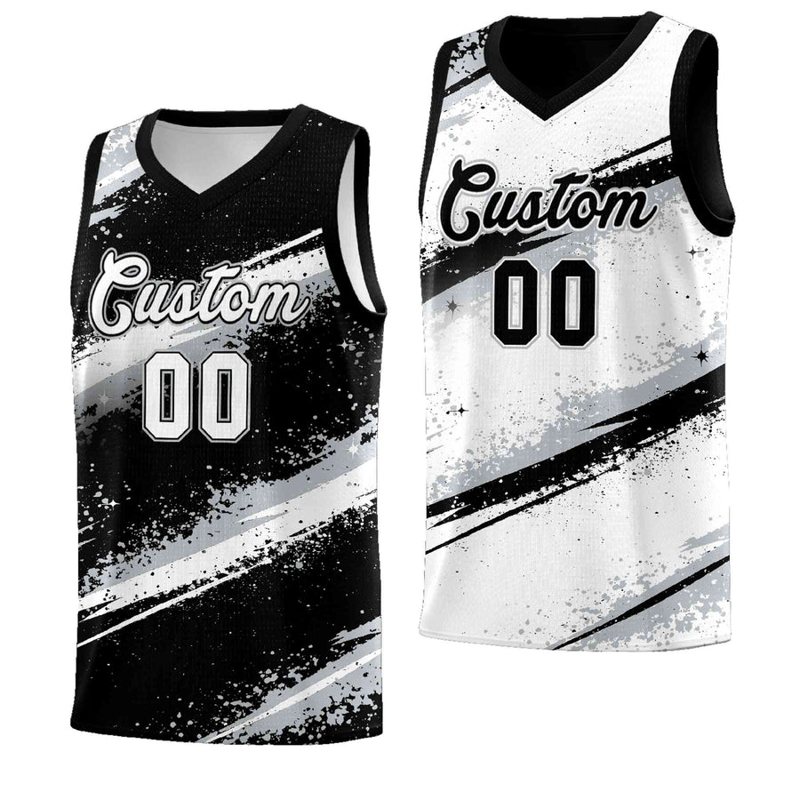 Custom Black Silver White Basketball Jersey Stellar Strike Series Stellar Quick-Drying | BuyFootballJersey