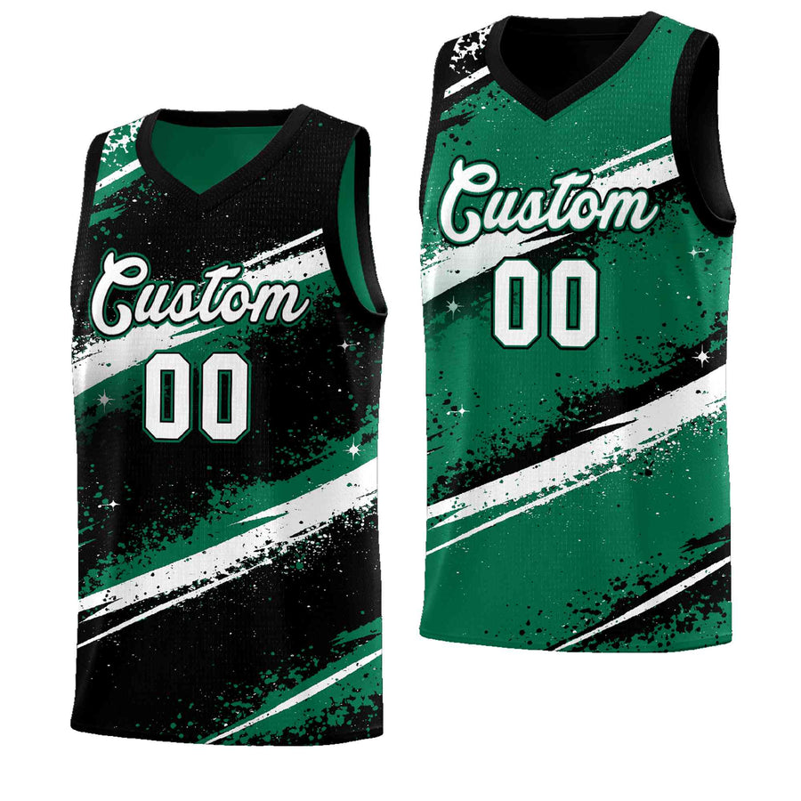 Custom Black Kelly Green White Basketball Jersey Stellar Strike Series Splash Lightweight | BuyFootballJersey