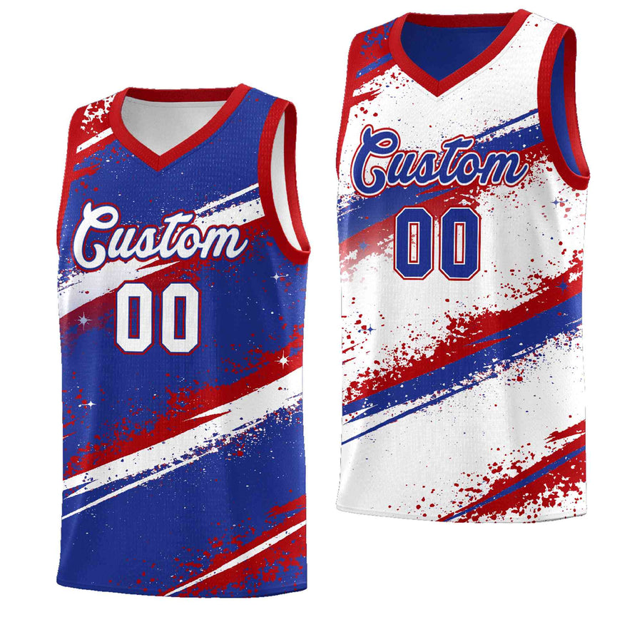 Custom Royal Blue Red White Basketball Jersey Stellar Strike Series Impact Quick-Drying | BuyFootballJersey