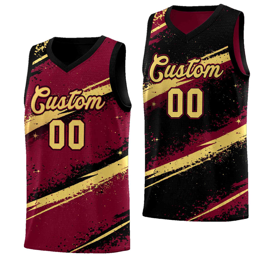 Custom Crimson Black Khaki Basketball Jersey Stellar Strike Series Dynamic Breathable | BuyFootballJersey