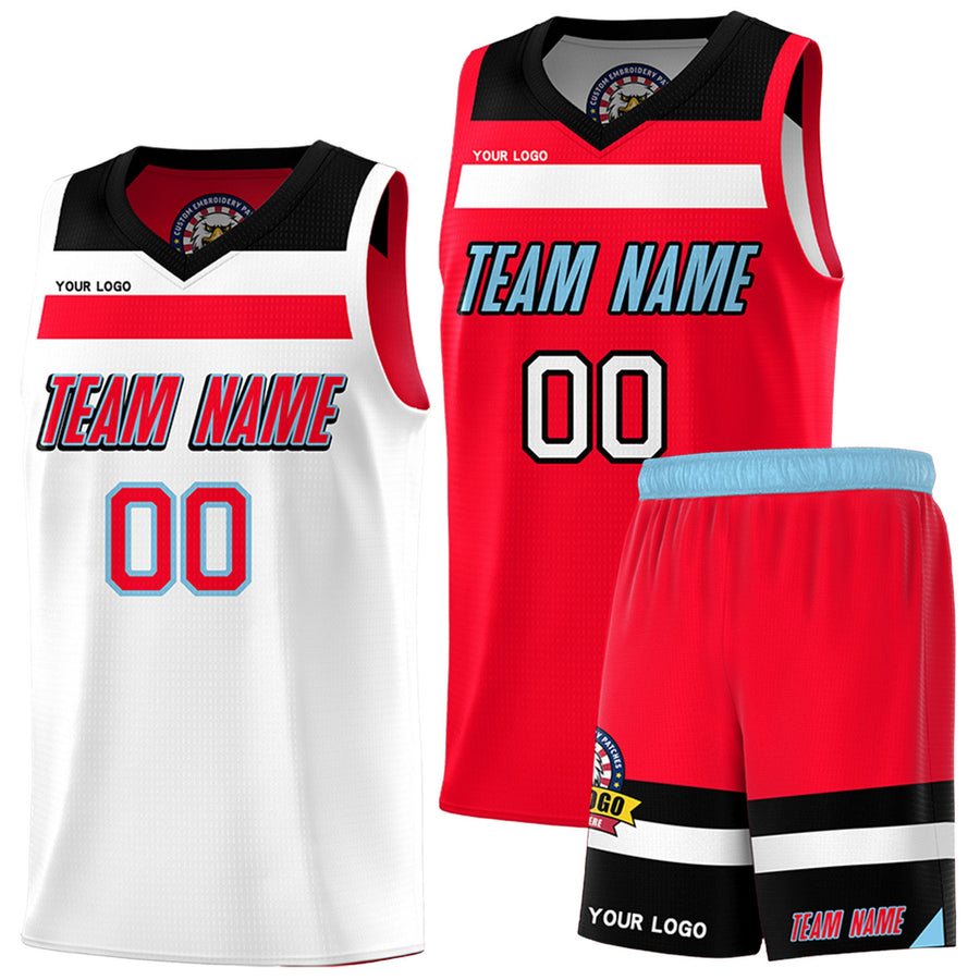 Custom White Red Black-Light Blue Double Side Sets Basketball Uniform-Arizona Driven ¨C | BuyFootballJersey