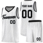 Custom White Custom Gray Pinstripe Retro Sets Uniform Basketball Jersey | BuyFootballJersey