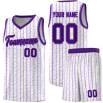 Custom White Custom Gray Pinstripe Retro Sets Uniform Basketball Jersey | BuyFootballJersey