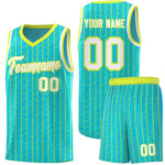 Custom Sky Blue Custom Gray Pinstripe Retro Sets Uniform Basketball Jersey | BuyFootballJersey