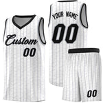 Custom White Custom Gray Pinstripe Retro Sets Uniform Basketball Jersey | BuyFootballJersey