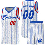 Custom White Custom Gray Pinstripe Retro Sets Uniform Basketball Jersey | BuyFootballJersey