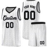 Custom White Custom Gray Pinstripe Retro Sets Uniform Basketball Jersey | BuyFootballJersey