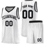 Custom White Custom Gray Pinstripe Retro Sets Uniform Basketball Jersey | BuyFootballJersey