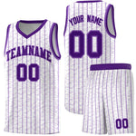 Custom White Custom Gray Pinstripe Retro Sets Uniform Basketball Jersey | BuyFootballJersey